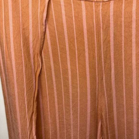 Free People Open Harem Pants Salmon Pink and Orange Stripes Size 12 GUC see pics - Picture 2 of 6